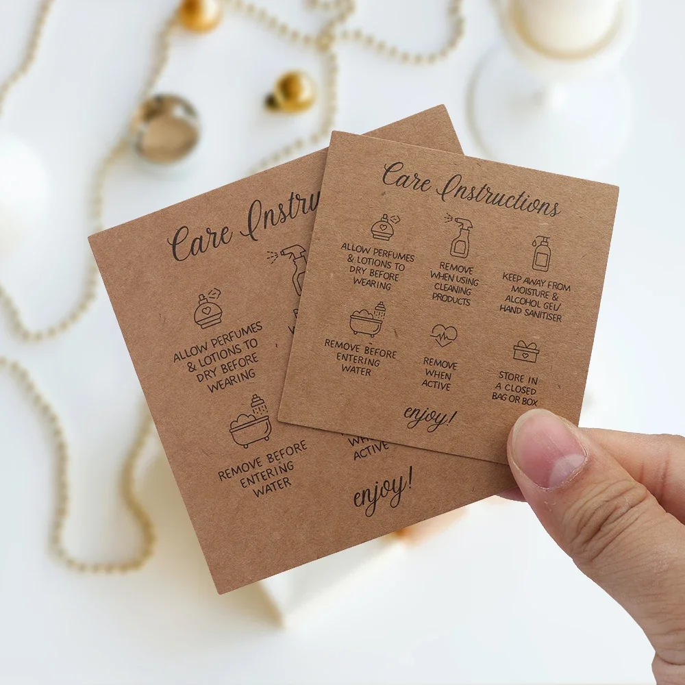 50 Pieces Paper Jewelry Care Cards Gift Necklace Earring Cards Box Packaging For Jewelry Small Businesses Supply 6.5/ 8.5cm