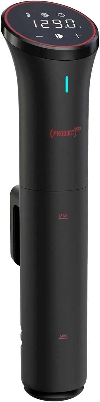 Red Nano Sous Vide Precision Cooker, Black Compact Small Size, Easy to Store for Home Kitchen Use