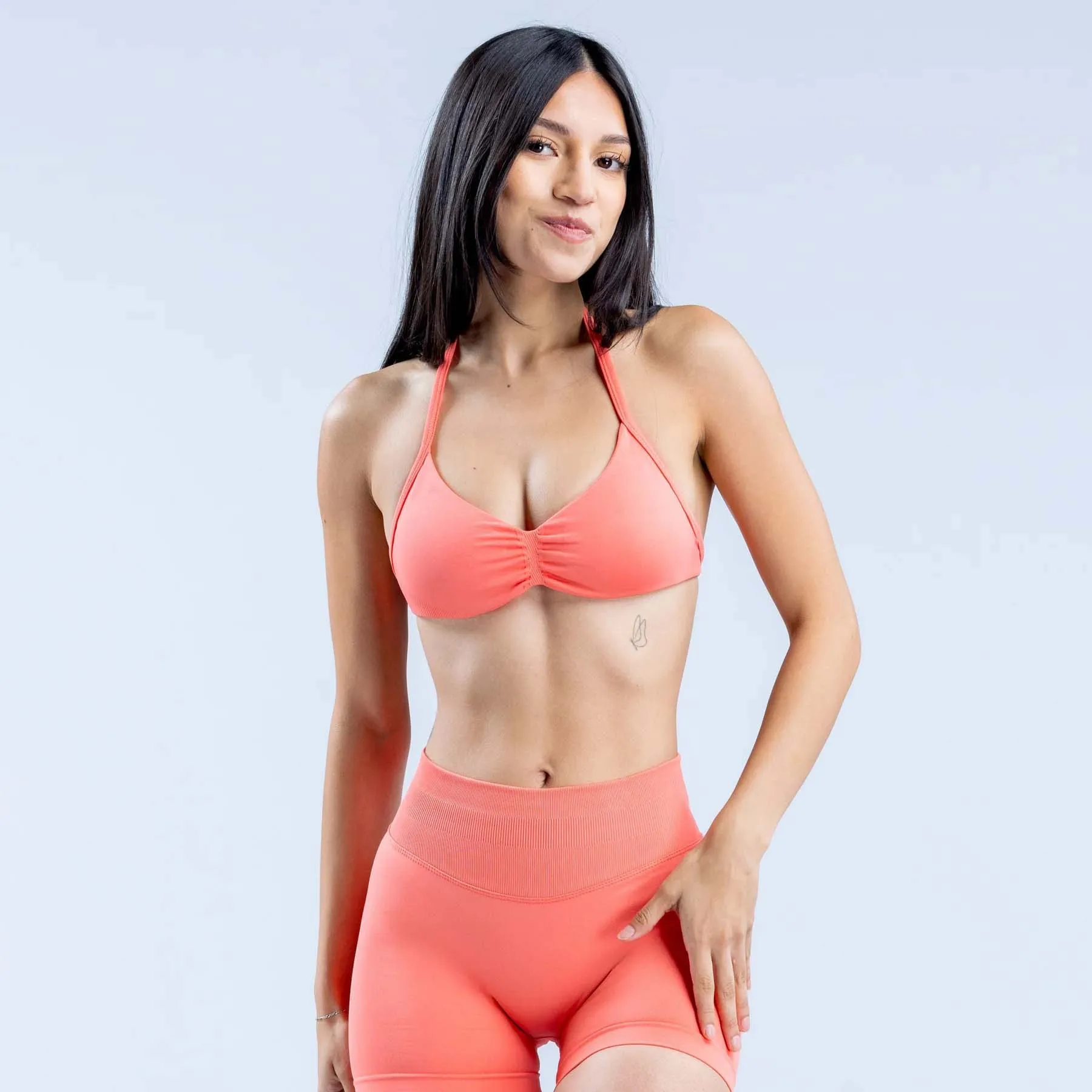 2pcs Matte High Elastic Halter Sports Bra for Women Seamless Breathable Yoga Running Gym Workout Underwear Lightweight Yoga Gym