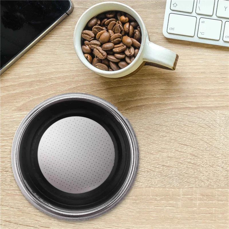 Friendly Detachable Stainless Steel Coffee Filter Basket Strainer Coffee Machine Accessories for Home Office(Double Cup)