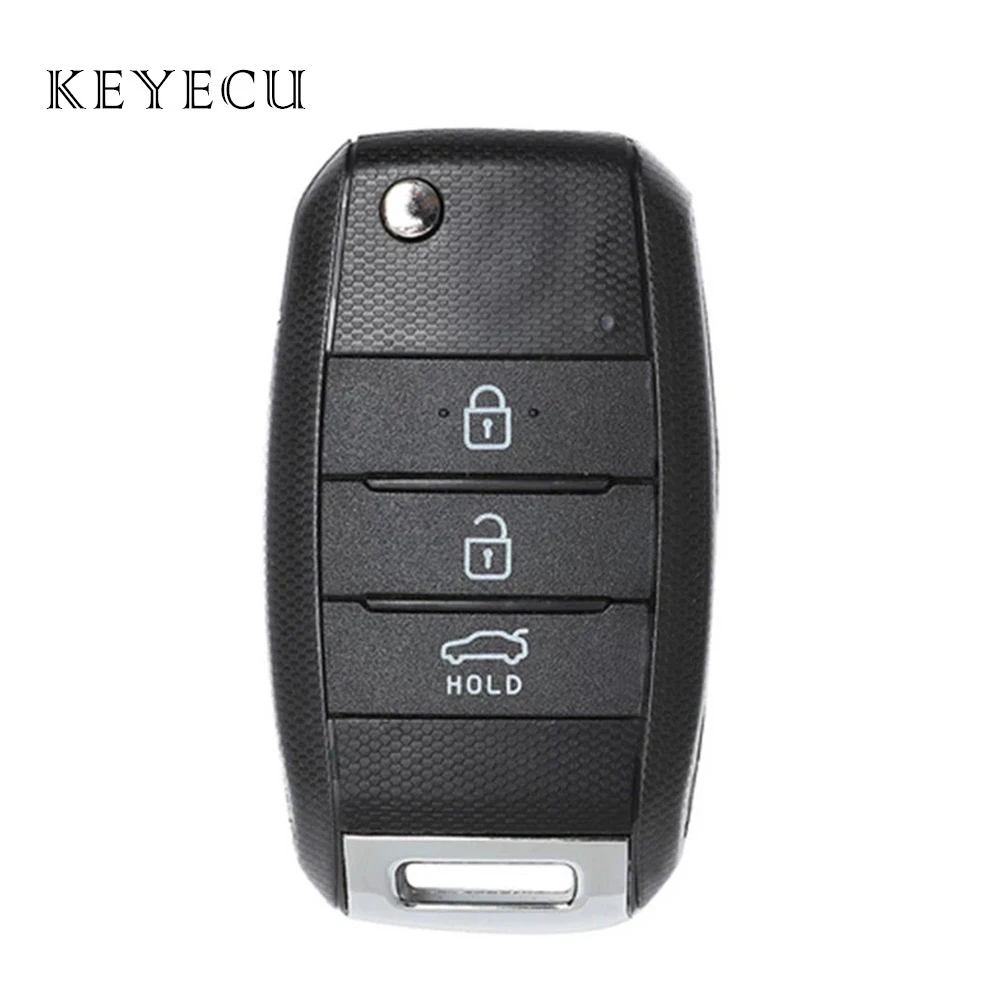 

Flip Remote Control Car Key Fob Replacement 3 Buttons 433MHz 4D70 Chip for Kia K3 Forte 2013 2014 2015