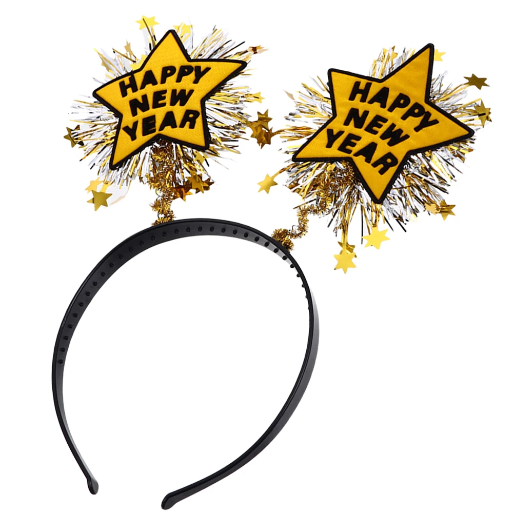 

Повязка на голову со звездой и мишурой для девочек и женщин, аксессуары для волос, новогодняя вечеринка, счастливый блеск, декоративный головной убор знаменитостей