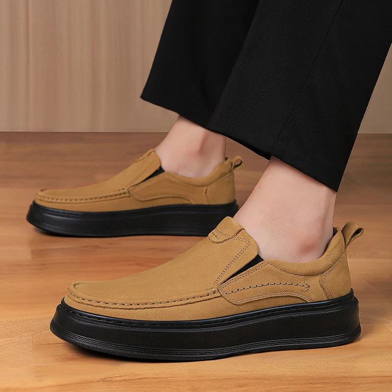 

Итальянская брендовая мужская обувь из натуральной кожи, противоскользящая износостойкая подошва, мужские оксфорды, спортивная обувь для отдыха на открытом воздухе, походная обувь