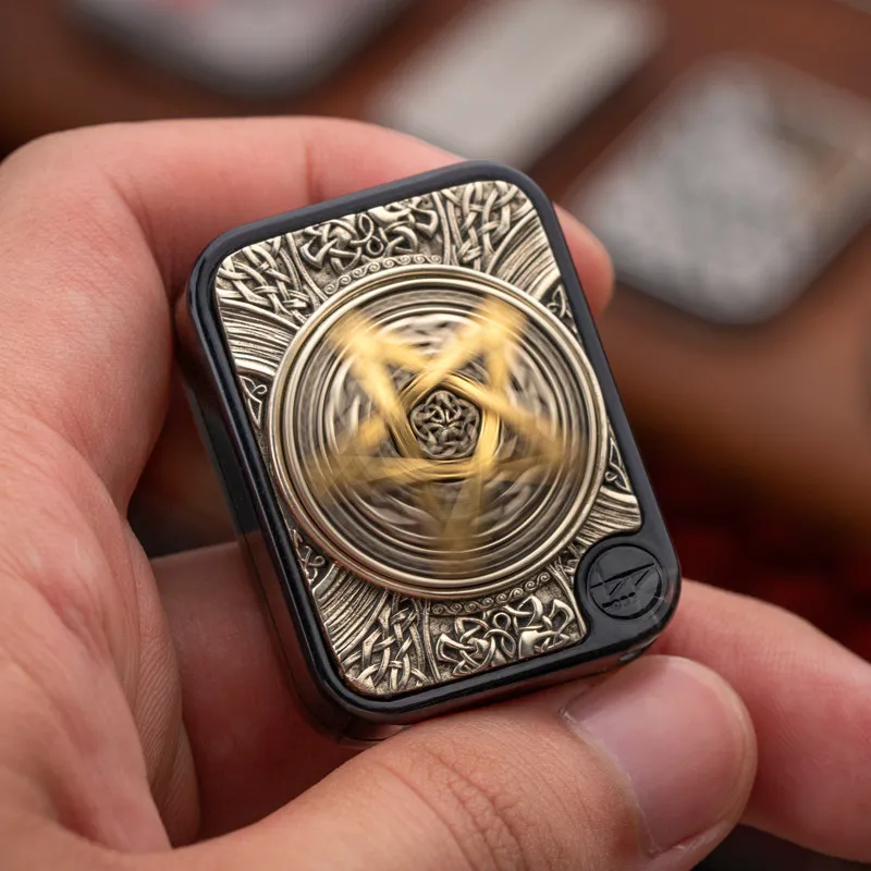 Finger play house, price sign push card Magic Dragon BPMODS metal decompression toy EDC fingertip gyro mechanical ding ding