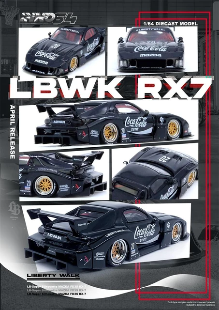 INNO-LB-SUPERシルエロンキャストモデルカー、1:64、rx7 (fd3s)