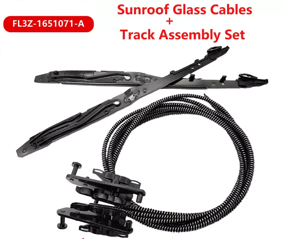 1Set Sunroof Glass Cables+Sunroof Track Kit For 2015-2020 Ford F150, 2017-2019 Ford F250 F350 F450, 2018-2020 Lincoln Navigator