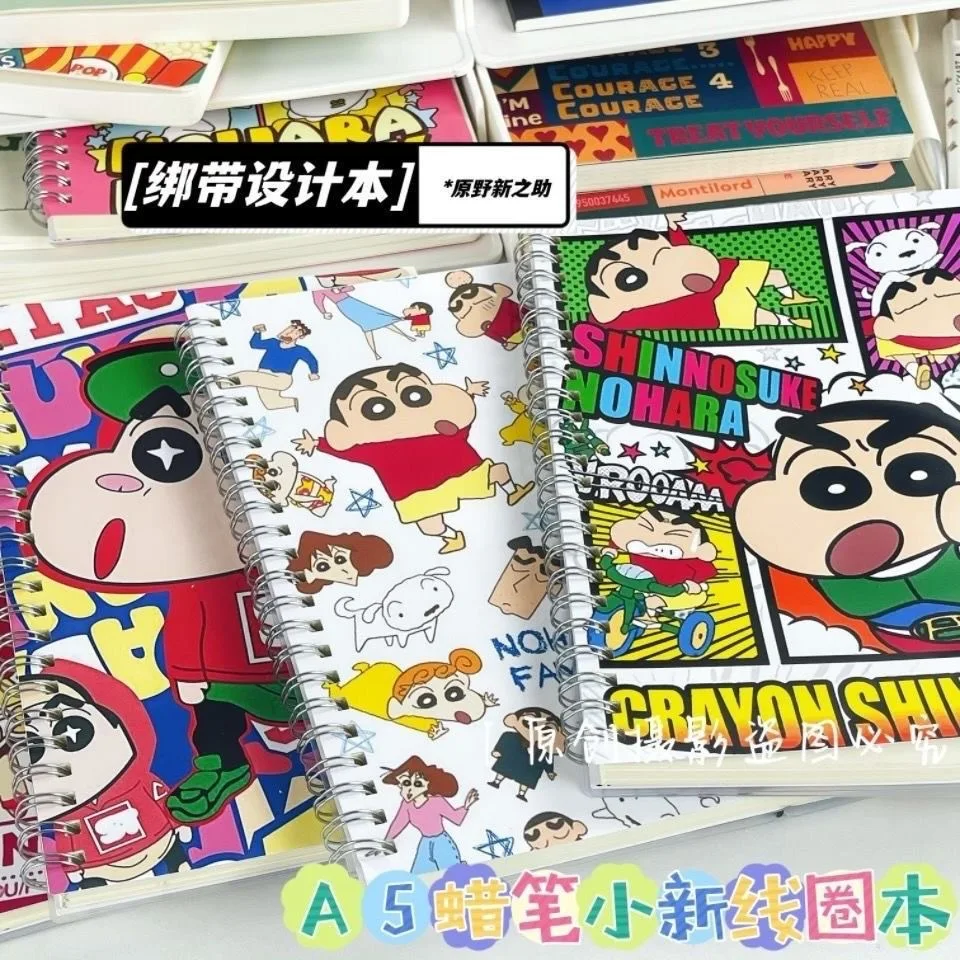 

Crayon Shin chan Series Notebook Strap Coil Today's Cute Notebook Horizontal Notebook A5 Girl Gift