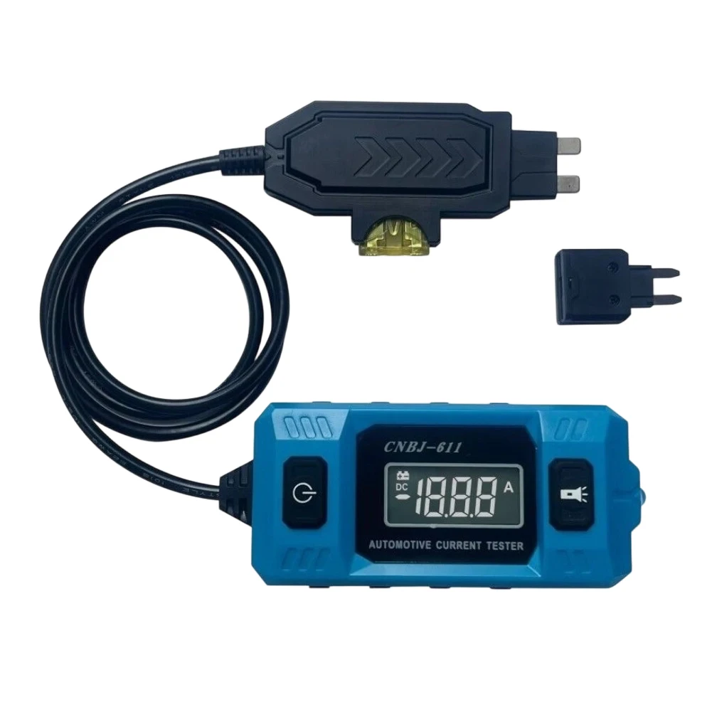 Automotive Wiring Tester with Blue Backlit LCD Display and Front Illumination for Diagnosing Intermittent Circuit Failures