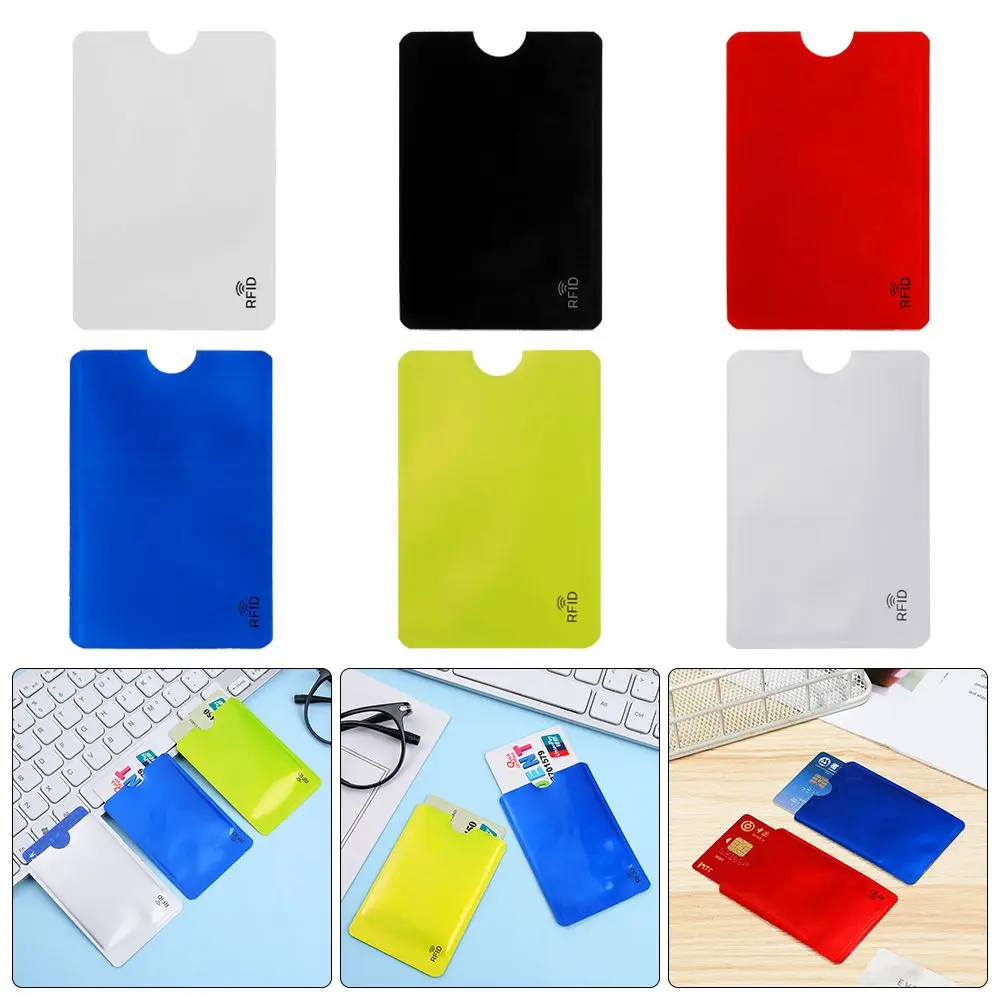 5PCS Cover Credit Cards Bank Safety Anti Thief Rfid Card Holder Blocking Aluminium