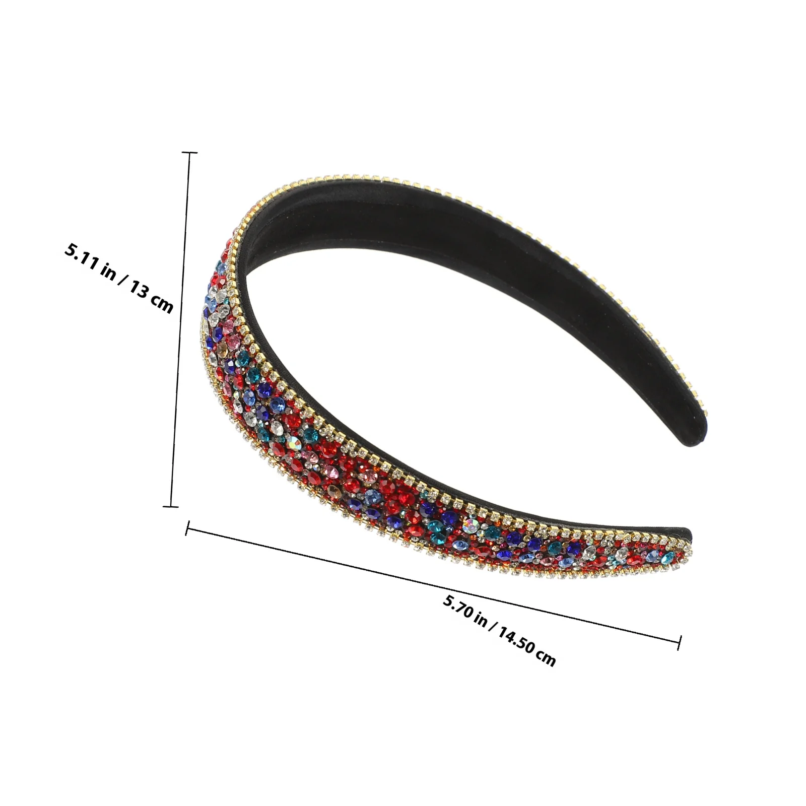 2Pcs Rhinestone Headbands Jeweled Hair Accessories for Women Sparkling Wide Fashion Headbands for Girls Elegant Hair Bands