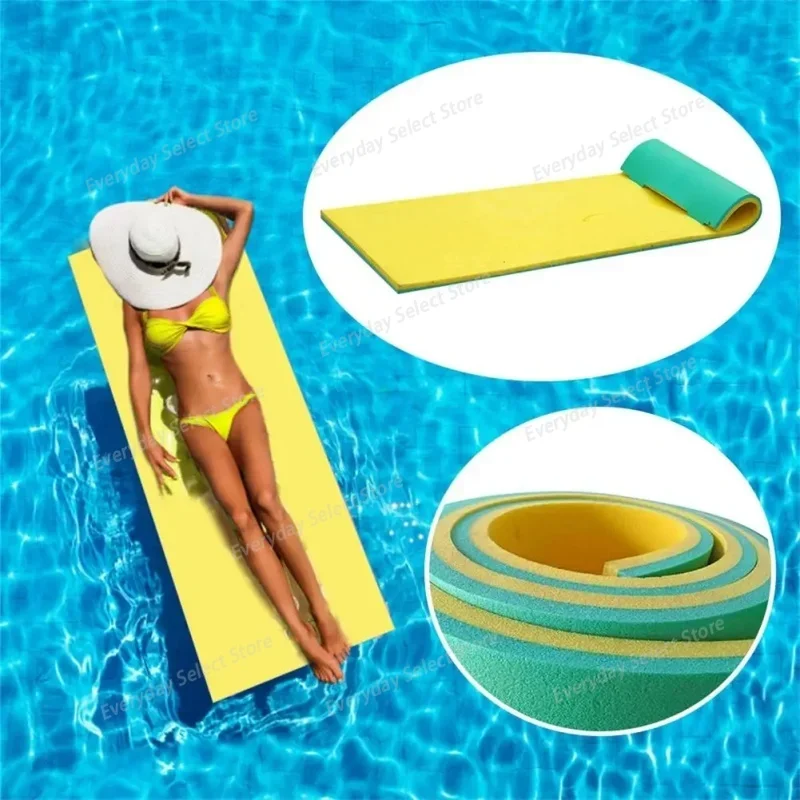 180×55cm Non‑Inflatable XPE Foam Floating Mat, Tear‑Proof Water Float Bed for Large Outdoor Swimming Pool Recreation