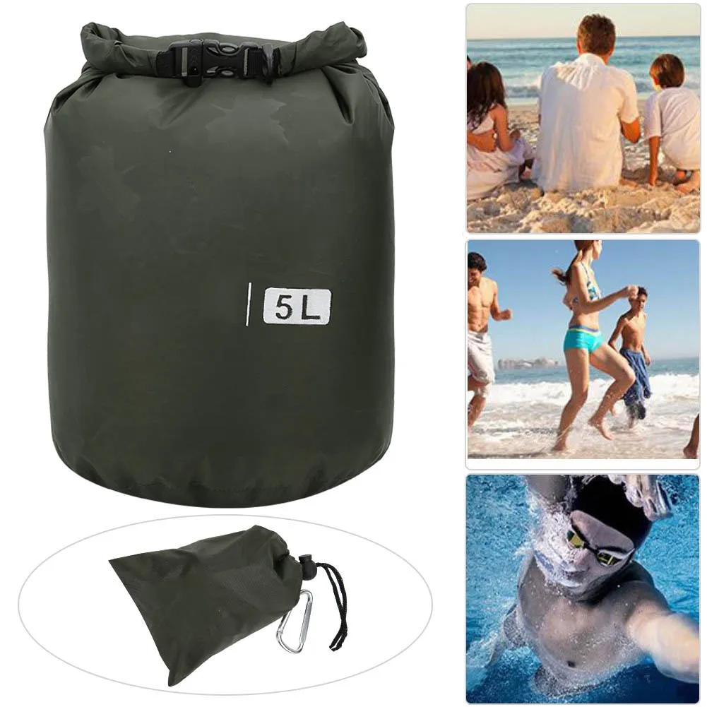 Outdoor Dry Bag, 5/20/50L PVC Outdoor Foldable Waterproof Barrel Dry Bag Storage Carrying Bags Camping Hiking Beach