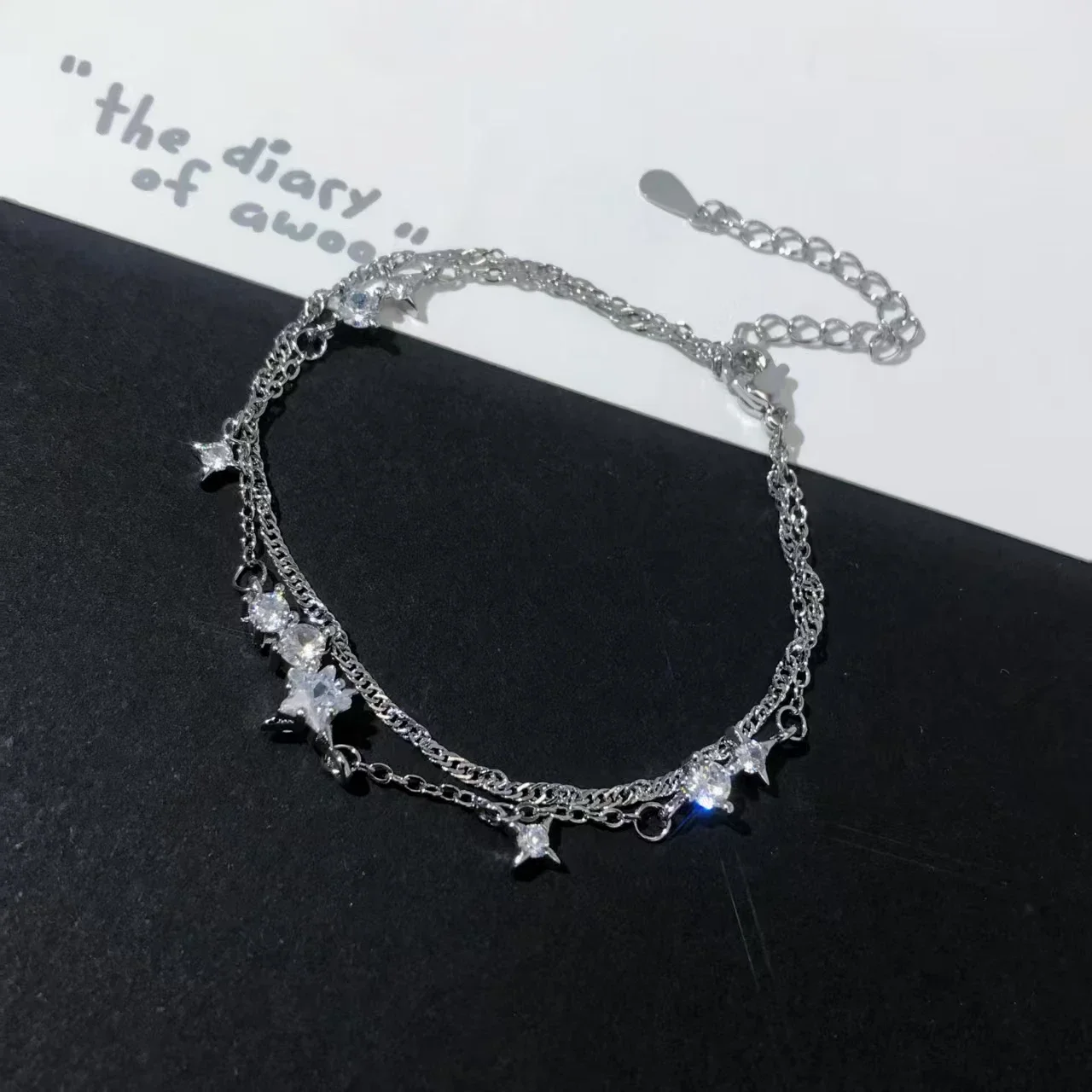 Summer New Octagonal Star Zircon Bracelet for Women Versatile Double Layered, Fashionable, High End, Star Gift for Best Friends