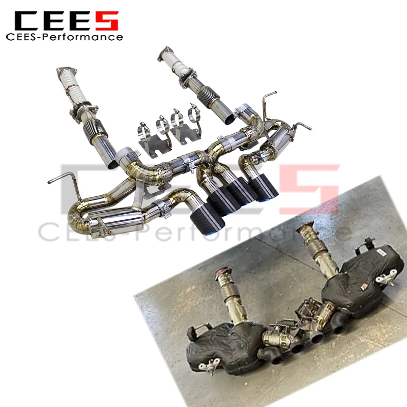 

cees Axle Full Exhaust Muffler for Chevrolet CORVETTE C8 Z06 2019-2023 Original Valve Catback with 3 Inch Exhaust Pipe System