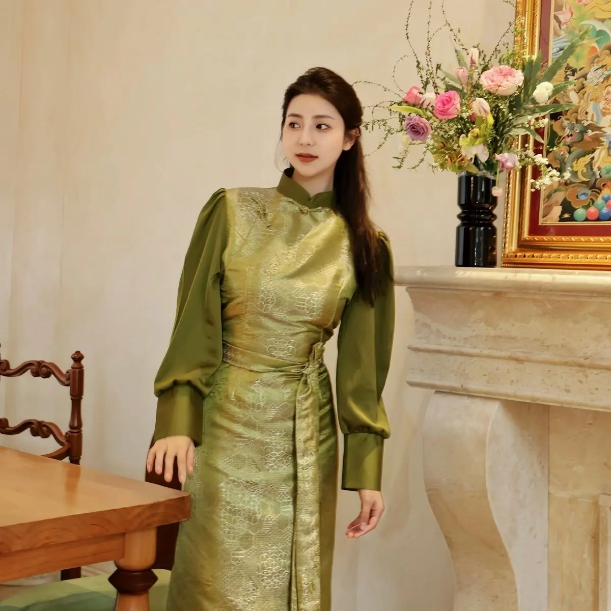 2025 Lhasa Tibetan women's Bola summer new ethnic fake two Tibetan clothes