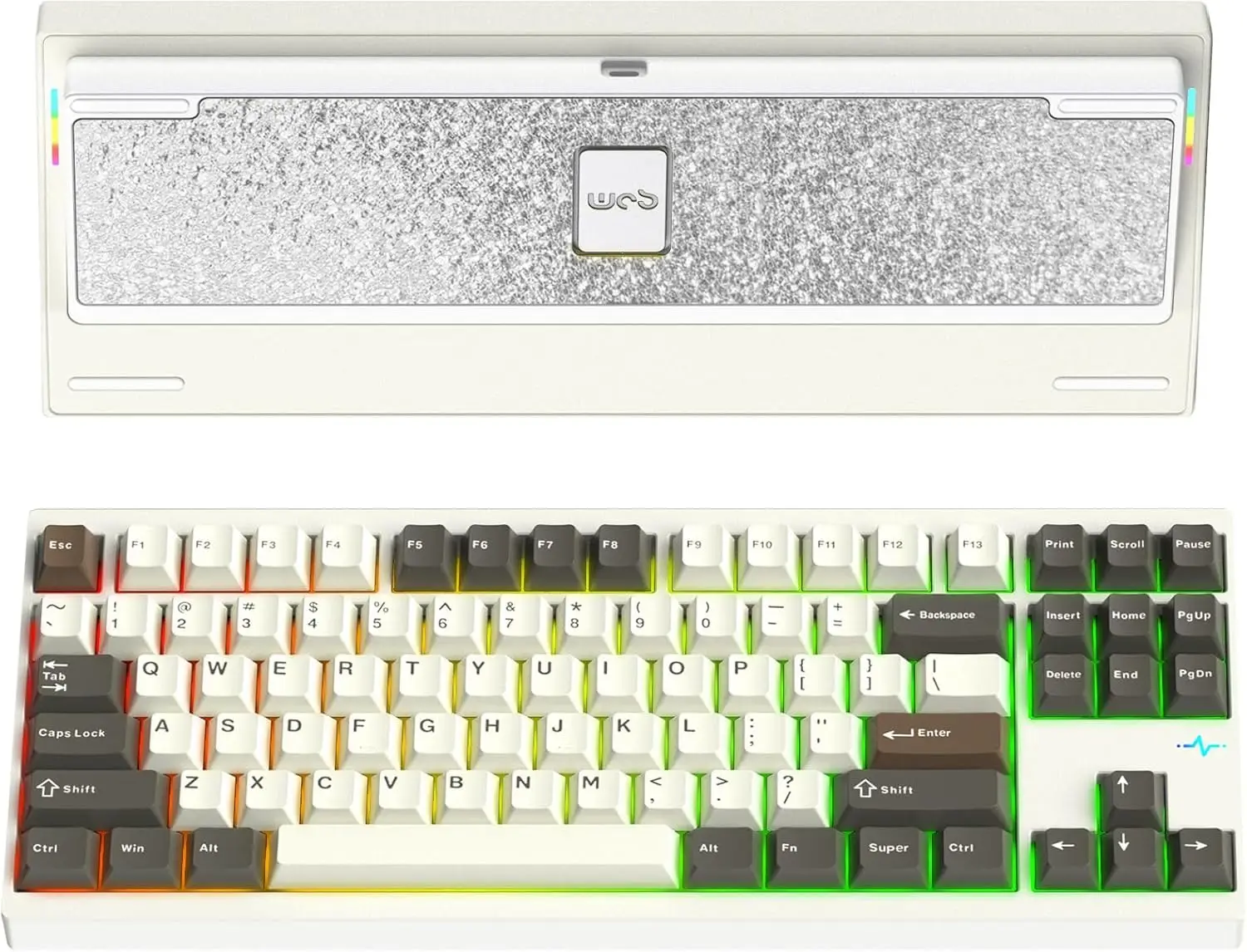 Crush 80 Reboot CNC Aluminum Quick-Release Triple-Mode Mechanical Keyboard with Superior Acoustics in Pro White