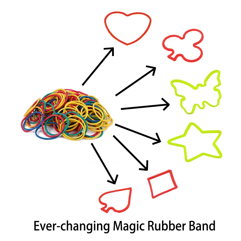 100/10 PCS Ever-changing Elastic  Rubber Band Magic Trick Magic prop Rubber Band Disappearing Tricks Accessories Easy to do