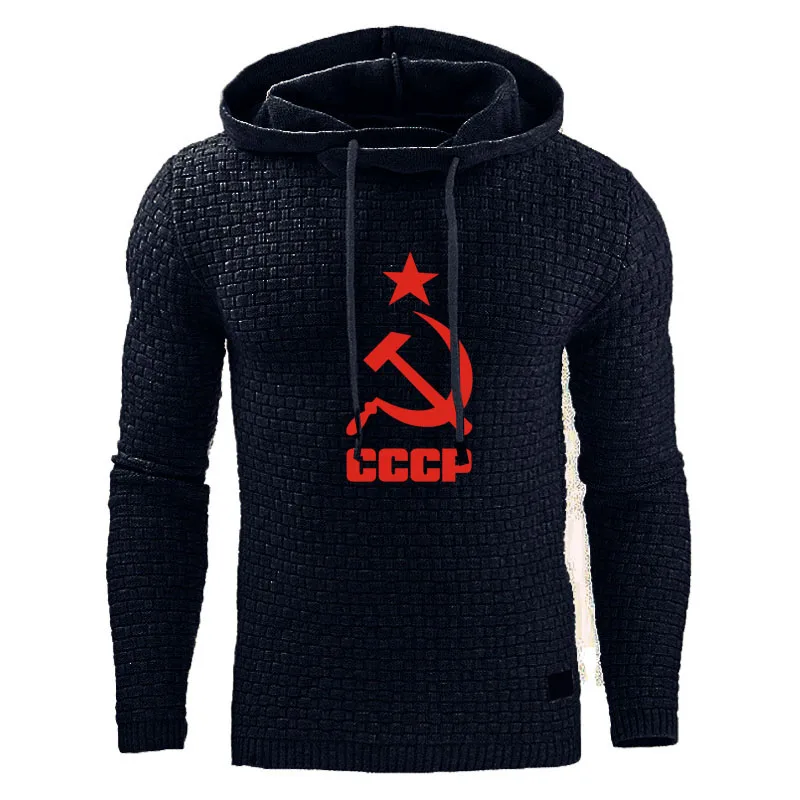 Autumn Women Men Sweatshirt CCCP print Tracksuit Pullover Hoodie Streetwear High quality cotton plaid hoodie for men