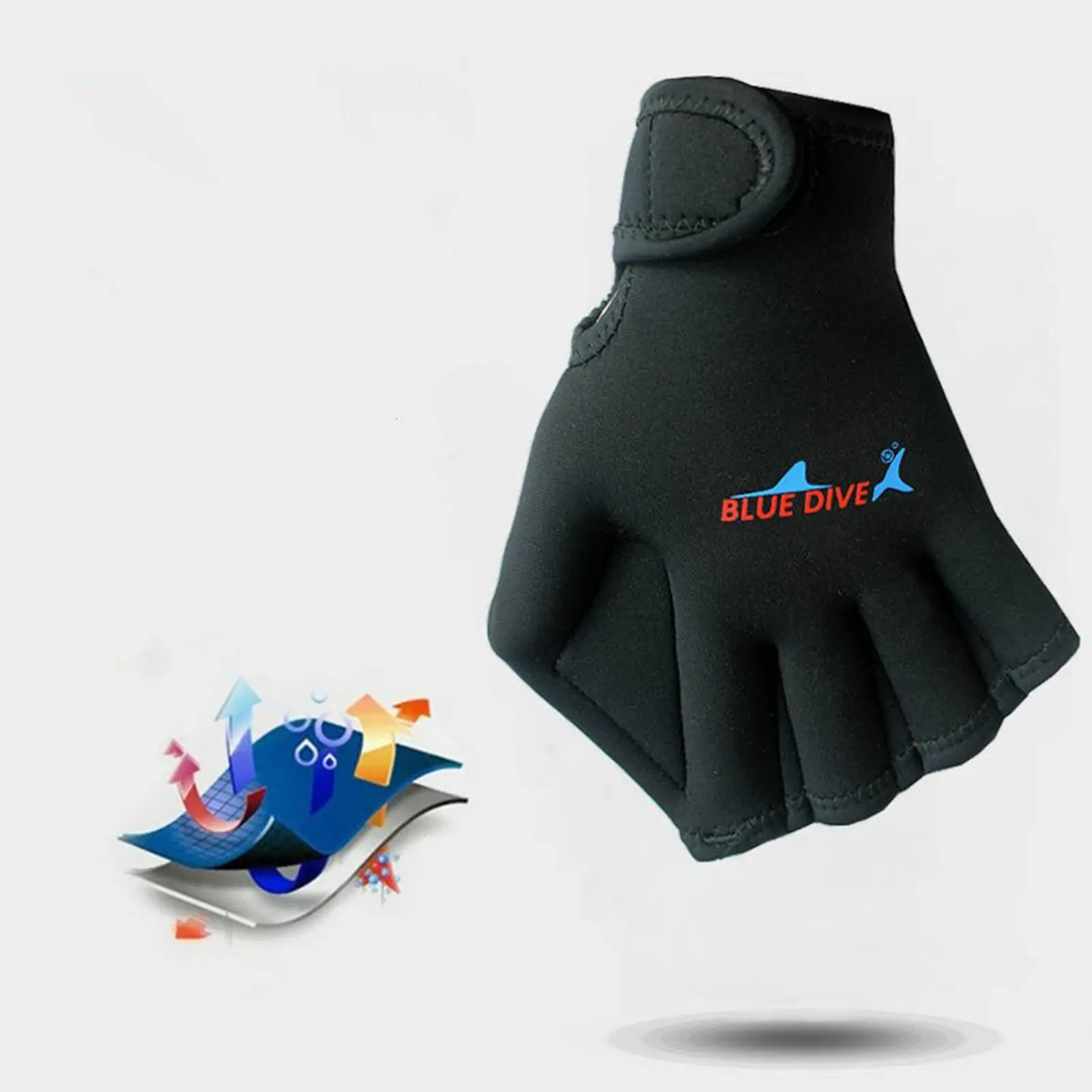 Water Sports Swimming Gloves Universal Size Nylon Webbed Diving Hand Fins for Men Fitness Snorkeling Gear