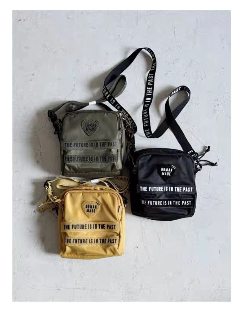 

2025 Human Made Unisex Nylon Shoulder Bag, Practical Lightweight Tricolor Waist Bag, Casual Crossbody Bag for Daily Commuting