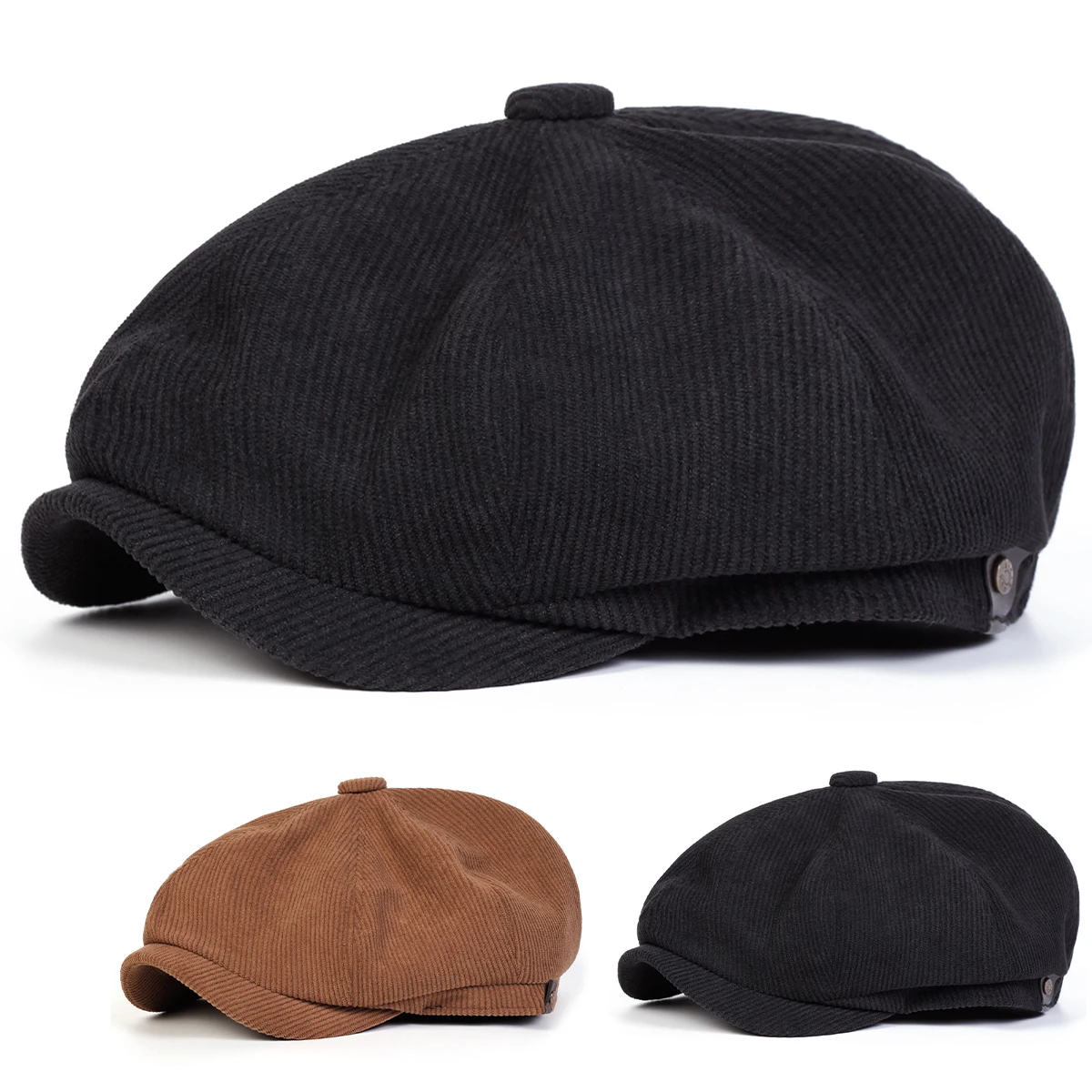 Unisex Cord Newsboy Caps Männer Britische Maler Hüte Frühling und Herbst Baskenmützen Hip Hop Baskenmützen