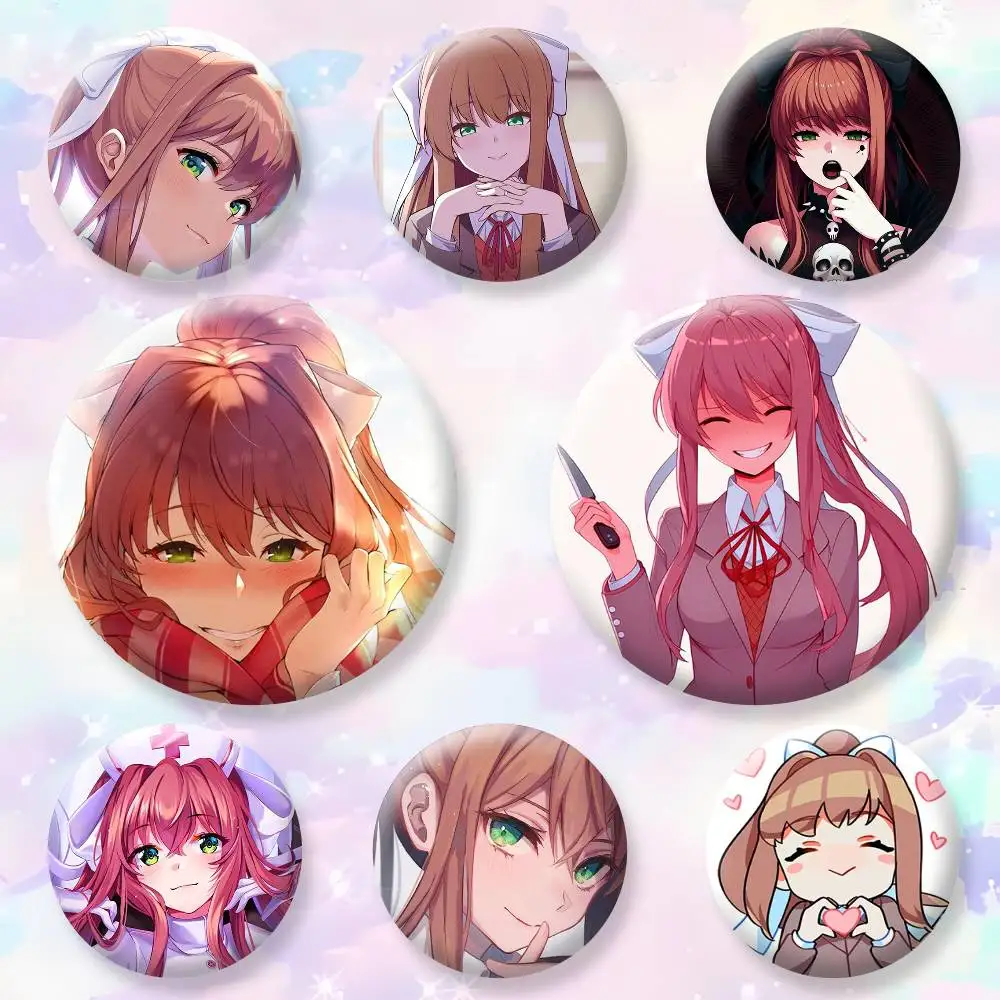 

DDLC M-Monika Button Pins Backpack Clothing Decor Brooch Badge Jewelry Gifts for Kids
