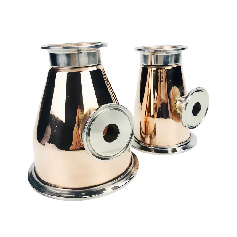 4inchX2inch/3inchX2inch Tri Clamp Copper Reducer With (19mm)OD50.5mm Thermometer Connecter For  Homebrewing Distillation