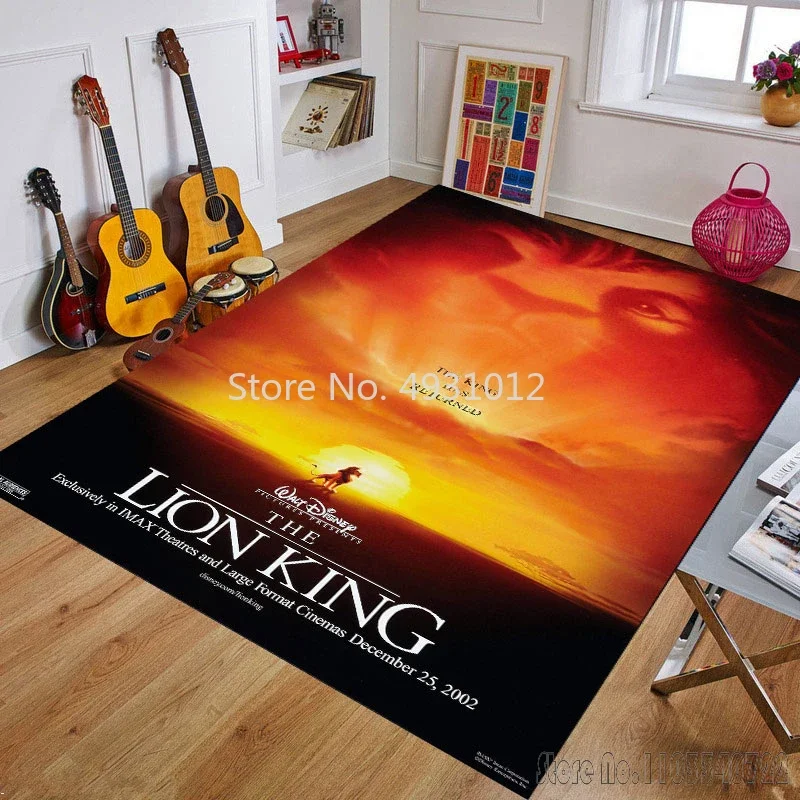 Karpet Simba Lion King lucu, karpet 80x120cm dekorasi untuk kamar mandi, tikar lantai anak-anak, ruang tamu kamar tidur anak-anak