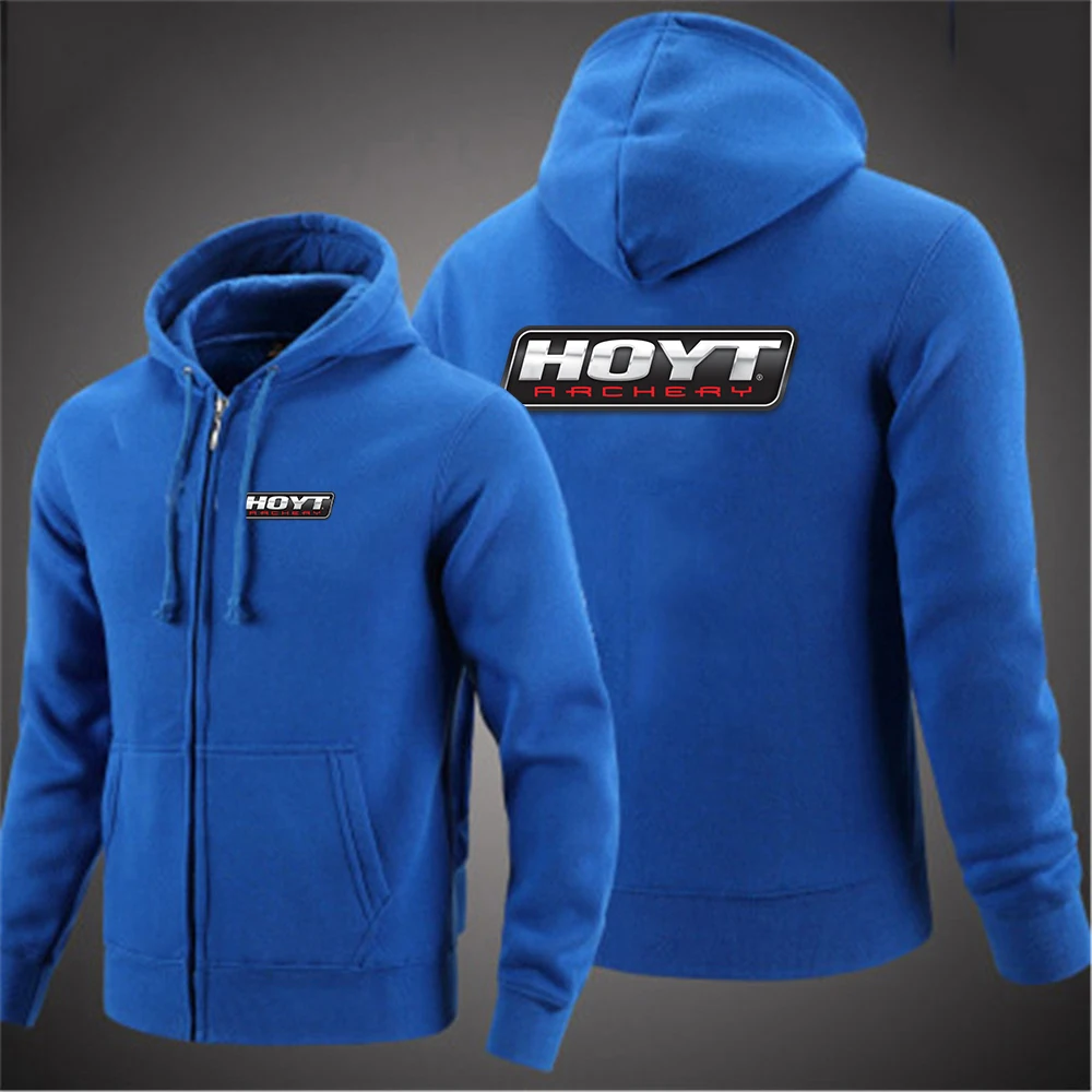2025 Spring And Autumn Men's HOYT Archery Huntinger Bows Logo Print Popular Zipper High-Quality Jacket Coat Sports Hoodies