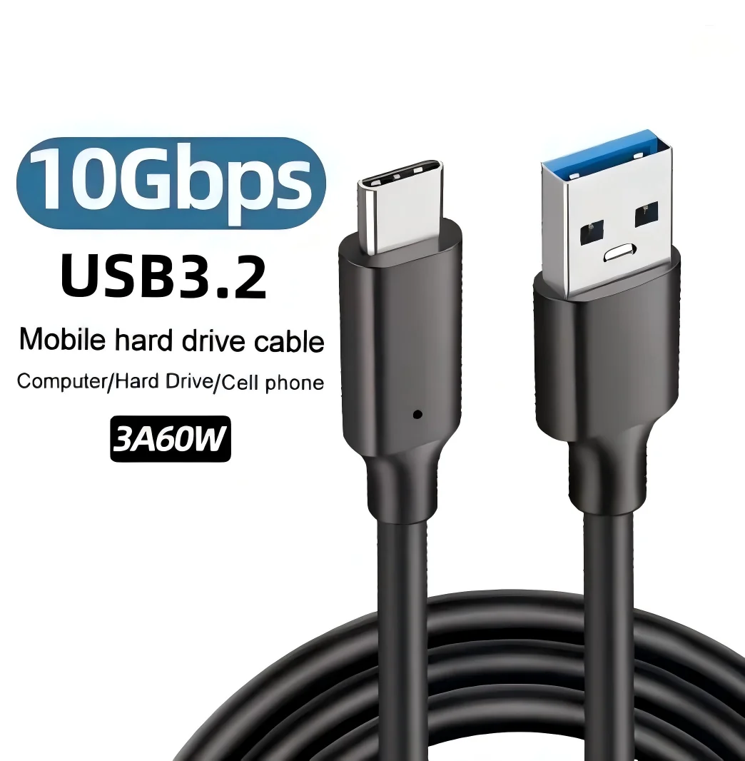 FC&EC USB 3.2 Type C to A Cable 10Gbps 60W PD Fast Charging Data Transfer for Galaxy S23 S22 Note 20 Pixel iPad Pro