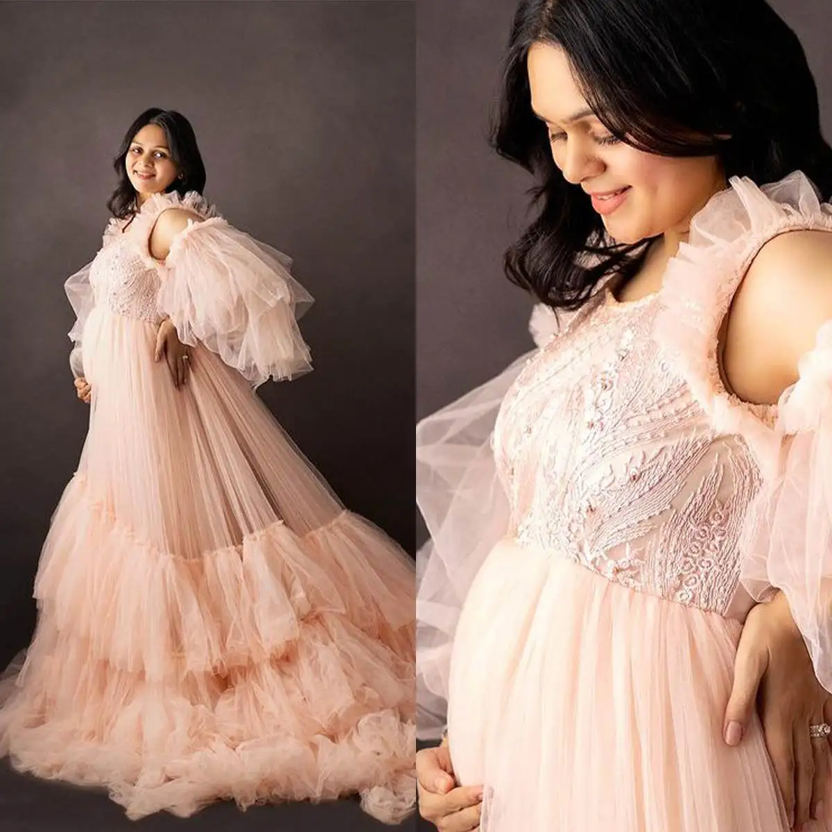 

Gorgeous Maternity Dresses Women Robe Nightgown Appliques Sleepwear Bathrobe Prom Bridesmaid Pajamas Custom Made