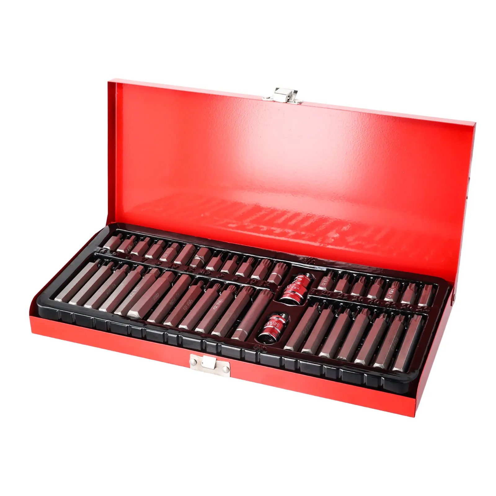 Podofo 40-teiliges Sechskant-Stern-Torx-Spline-Bit-Set 1/2 Zoll 3/8 Zoll Antrieb Schlagschrauber-Bit-Werkzeug für Auto-Reparatur T20 T25 T30 T40 T45 T50 T55 – Detail 6