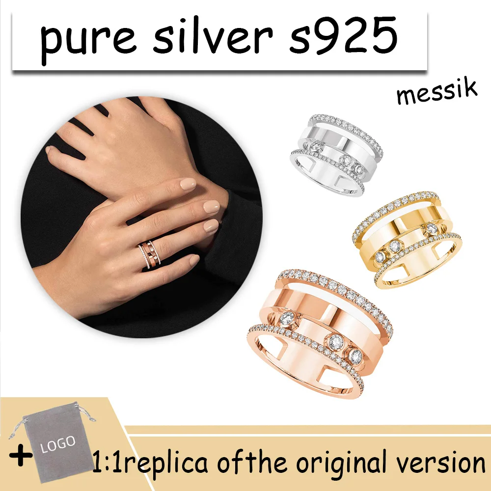 Fashion Move Romane Large Rings Official Website S925 Pure Silver Elegant Charms Luxury Jewelry, Wedding Rings For Women