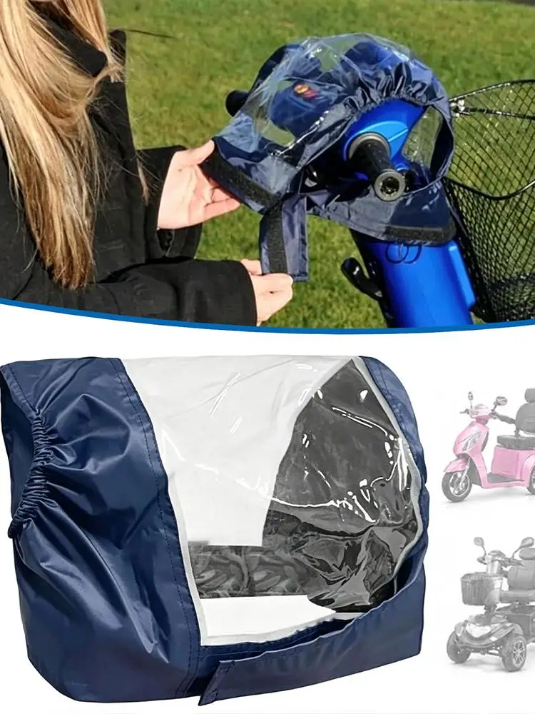 Mobility Scooter Tiller Cover 17x13x12 Inch Clear Heavy Duty PVC Control Panel Protector For 3/4 Wheel Electric Rain Cover