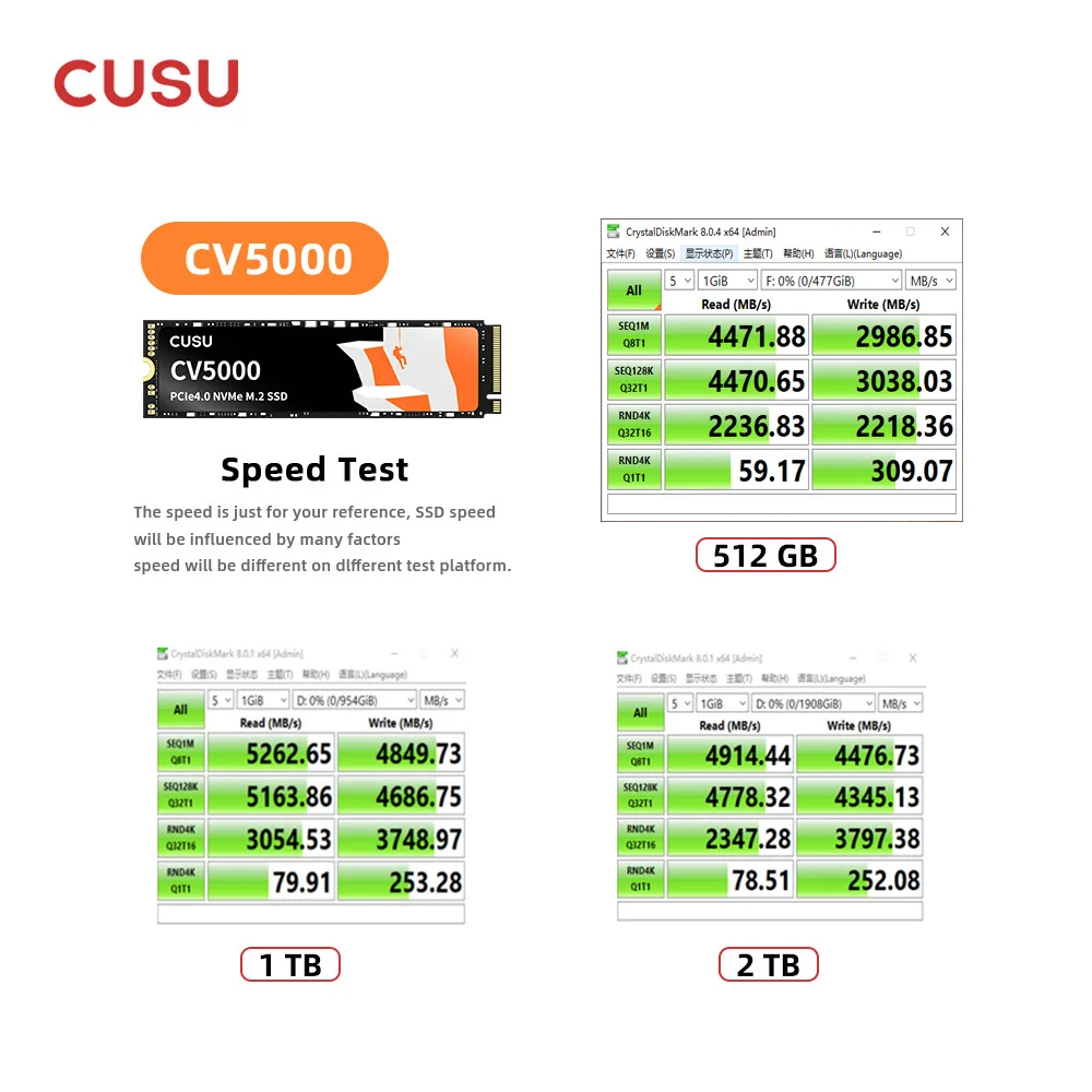 CUSU M.2 SSD M2 1tb 2tb SSD NVMe PCIe4.0 M.2 2280 قرص صلب قرص الحالة الصلبة لأجهزة الكمبيوتر المحمول PS5