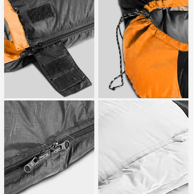 USB-Camping-Schlafsack, ultraleicht, wasserdicht, warm, mit Umschlag, Rucksack-Schlafsäcke für Outdoor-Reisen, Wandern, Heizmatte – Detail 10