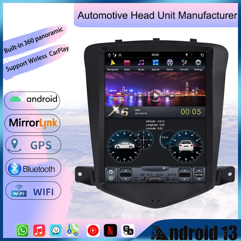 

9.7" Android 13 Car radio for Chevrolet Cruze J300 2008-2012 Touch Screen Multimedia Video player 4G Carplay GPS navi Stereo