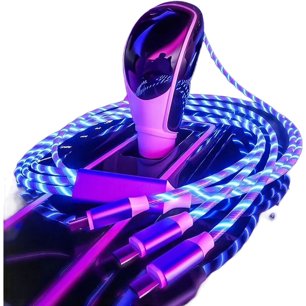 كابل شحن سريع 3 في 1 LED |   3A شحن عالي السرعة |   مايكرو USB |   النوع C |   كابل كمبيوتر محمول متوافق متعدد العلامات التجارية