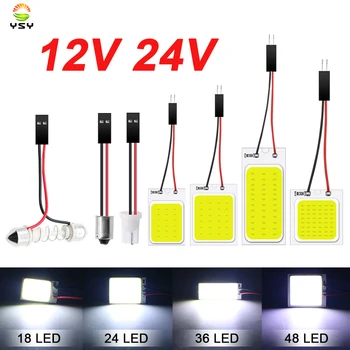 12 V 24 V Festoon LED COB Sinyal Ampuller 31mm 36mm 39mm 41mm C5W 168 Araba İç Okuma Işıkları T10 BA9S Kubbe Plaka Lambası