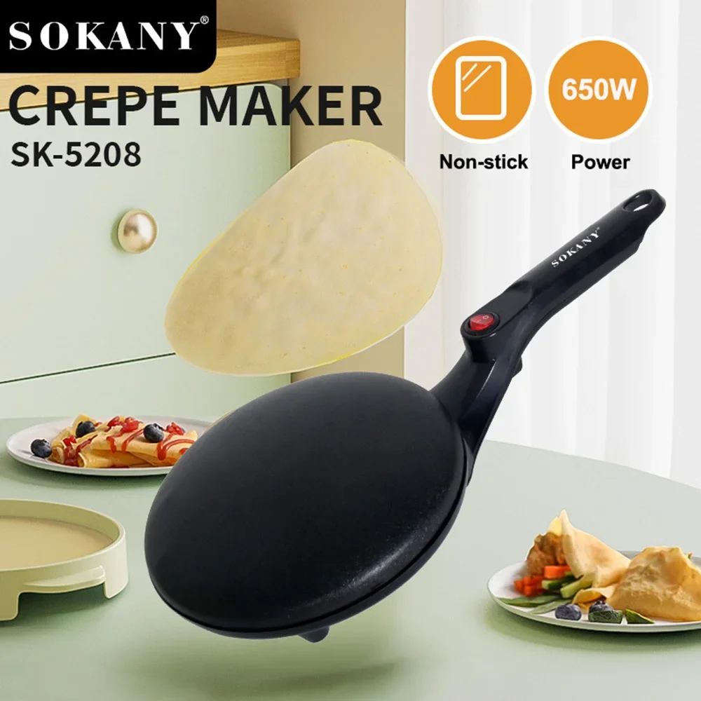 Electric Pancake Maker, Temperature Control, Non-stick Layer, Cool Touch Handle, Instant Heating Spring Roll Pastry Frying Pan