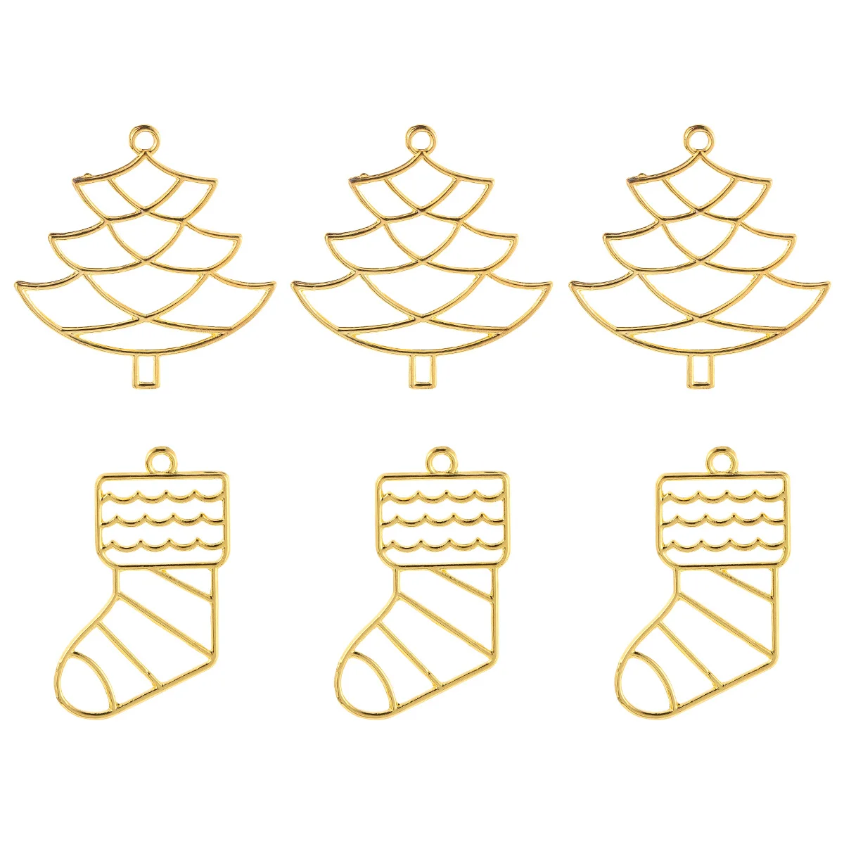 

20pcs Metal Hollow Frame For Jewelry Making Alloy Christmas Pendant Blanks Diy Tools Craft Set Xmas Ornament Pendant Mold