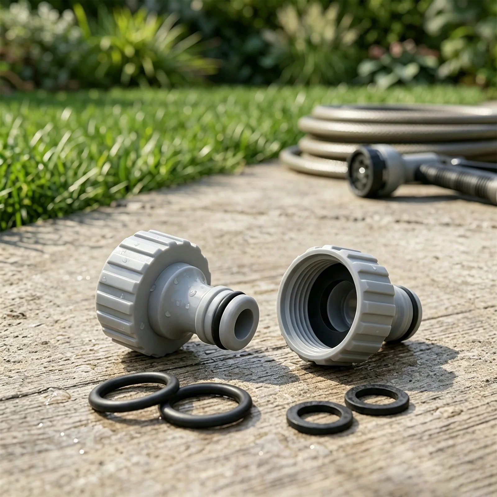2 Pieces 3/4 Inch Hose Connection Adapter, Female Thread Faucet Connection Garden Power-Tools Accesoories Household Supplies