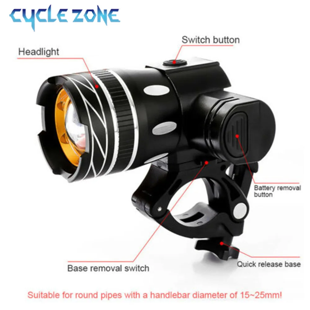 LED Bicycle Front Light Zoomable Adjustment Headlight USB Rechargeable Bike Head Lamop for Safety Cycling Bicycle Accessories image 2