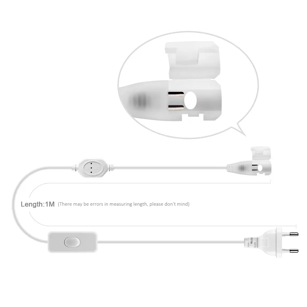 220V EU Switch Wire 303switch Cable ON OFF for COB LED Strip EU Plug LED Light Tape Clip Accessory
