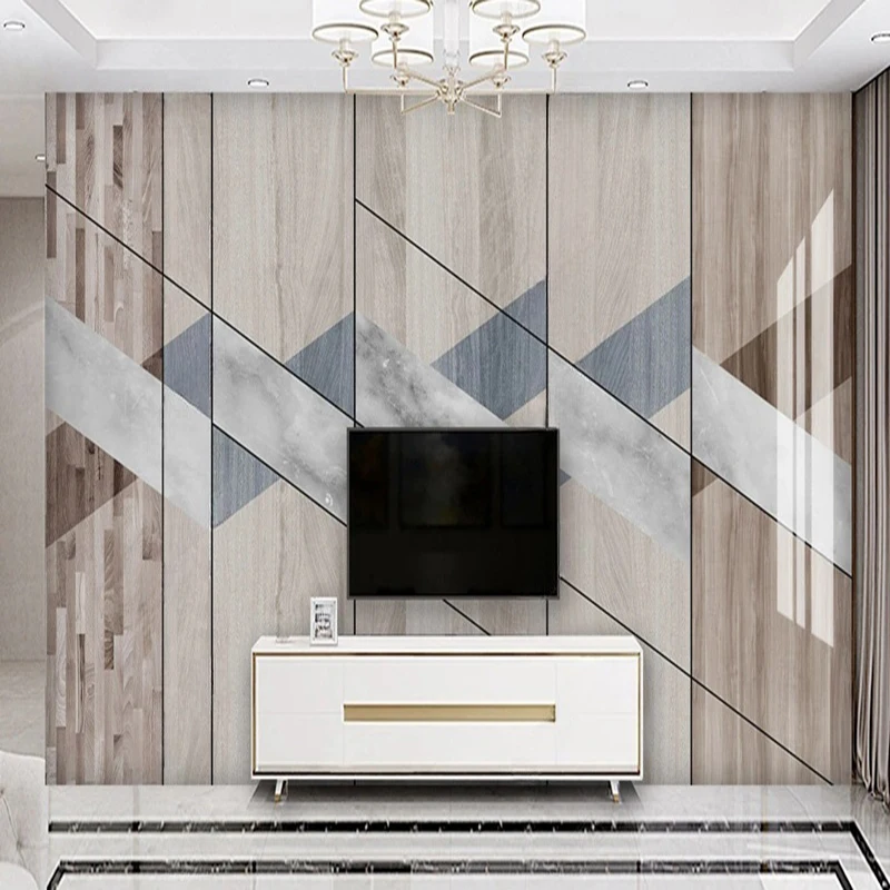 Modern Style 3D Stereo Geometric Line Pattern Mural Custom Size Home Decor Wallpaper Living Room Bedroom Simple Wall Painting