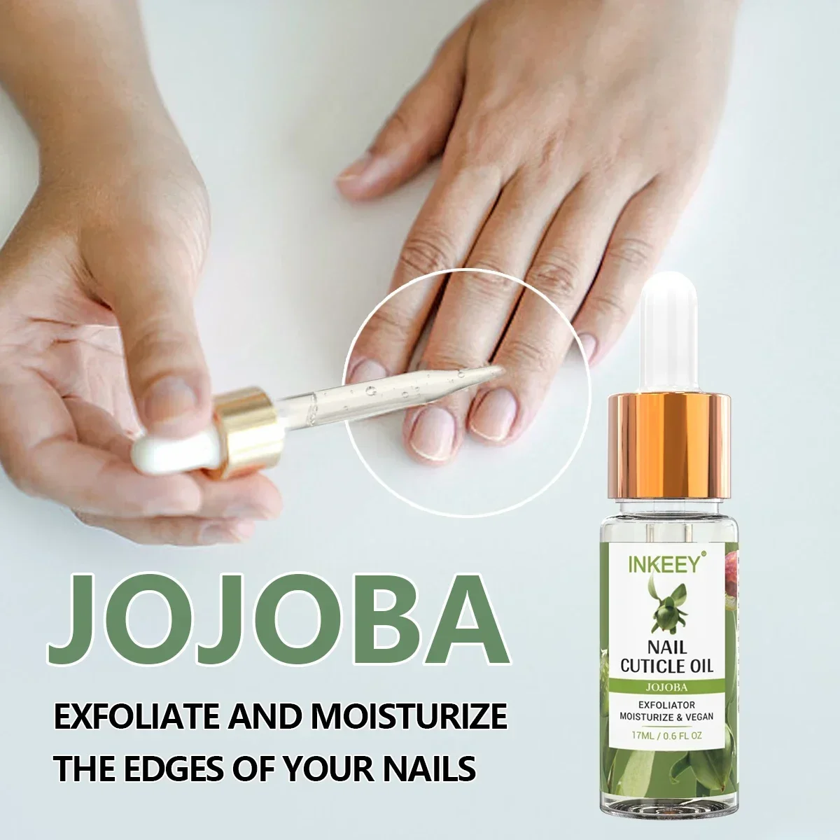 Aceite de Jojoba para reparación de cutículas, aceite para uñas dañadas, tratamiento para el cuidado de las uñas, aceite para fortalecer la cutícula