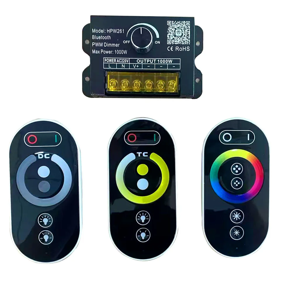 

Беспроводной сенсорный пульт дистанционного управления 2,4G RGB RGBW RGBCW CCT с затемнением, светодиодный светильник высокого напряжения с ручным диммером