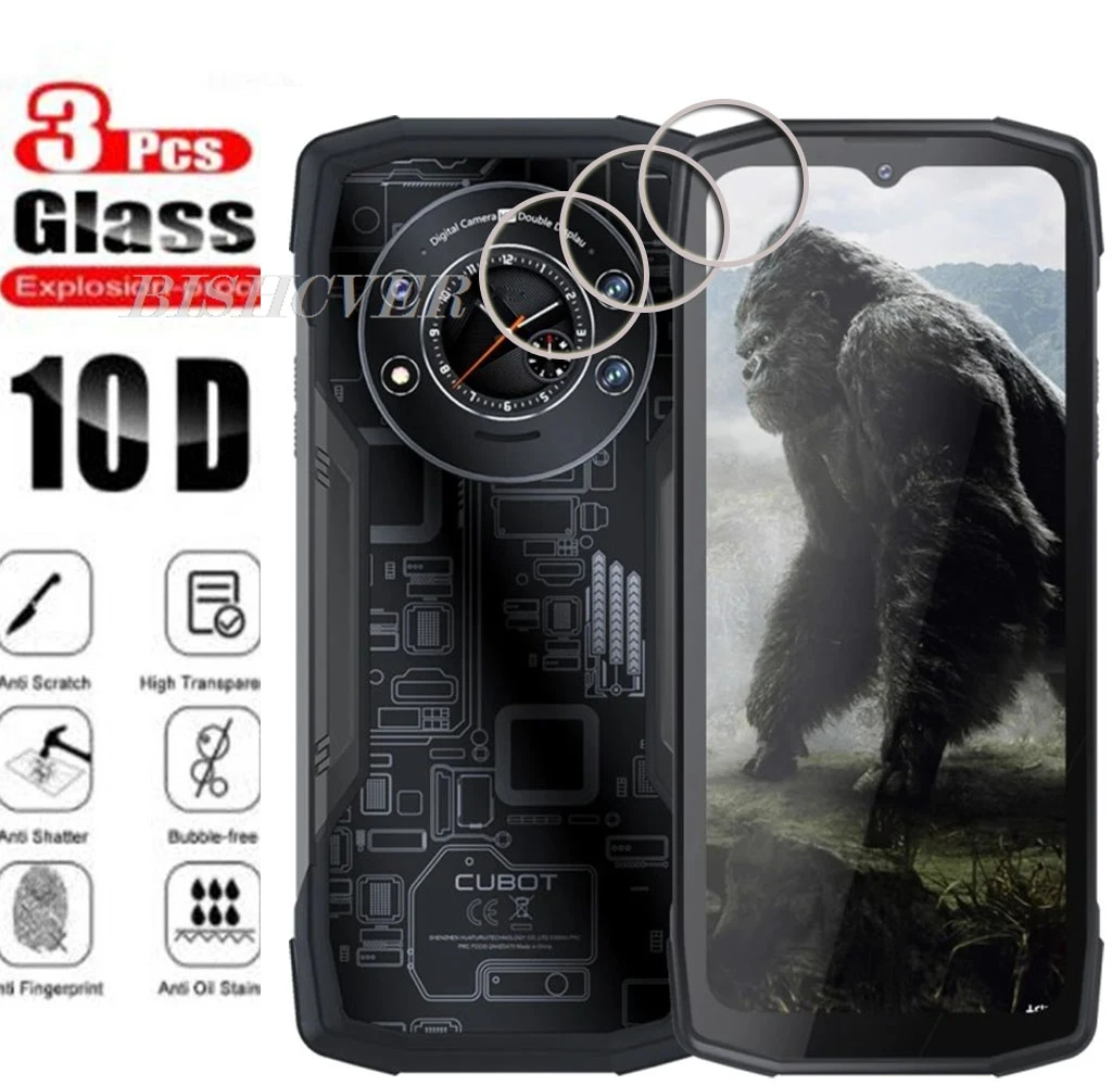 3PCS Tempered Glass For Cubot KingKong Star 6.78" CubotKingKongStar KingKongStar Back Camera Lens Screen Protector Cover Film