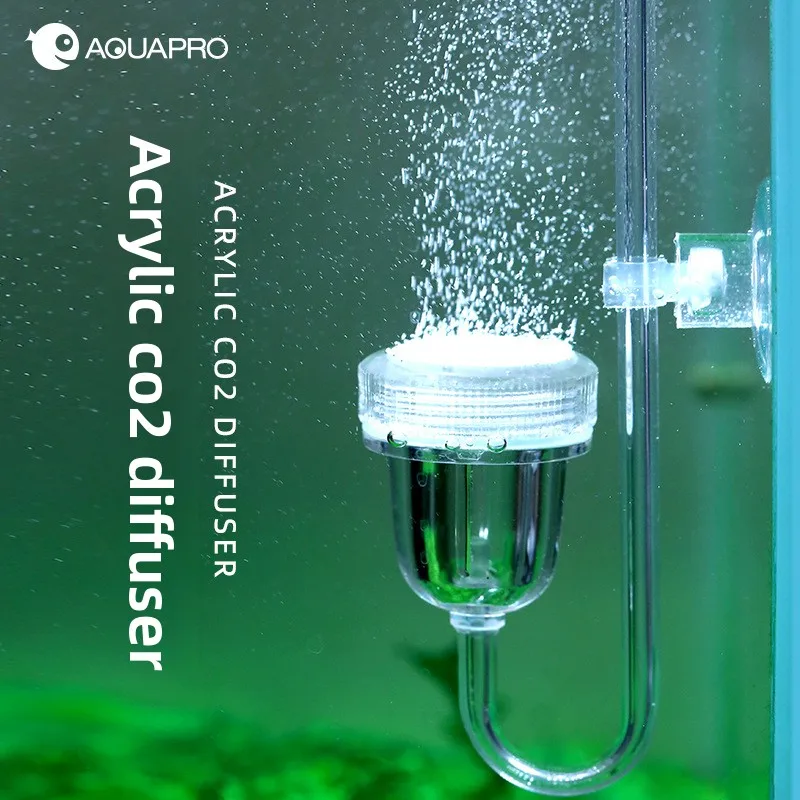 

AQUAPRO Acrylic CO2 Diffuser&Replaceable Ceramic Disc-Easy Maintenance Atomizer for Planted Aquarium, High Efficiency Mist Maker