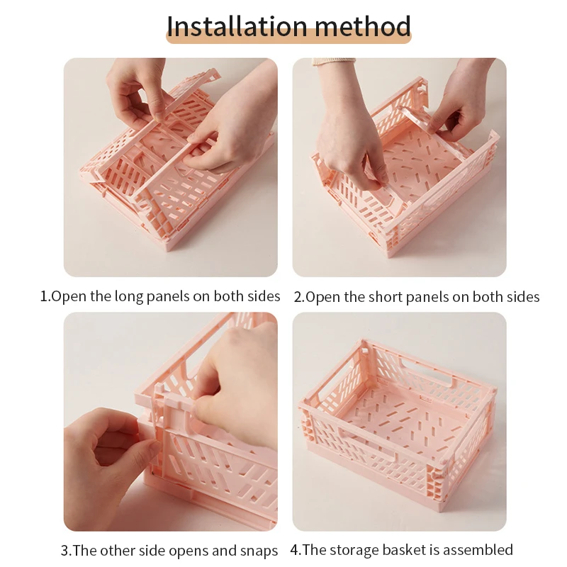 1-3 قطعة البلاستيك طوي تخزين قفص صندوق قابل للطي سلة تكويم مجوهرات اللعب صناديق المنظم درج مستحضرات التجميل المحمولة
